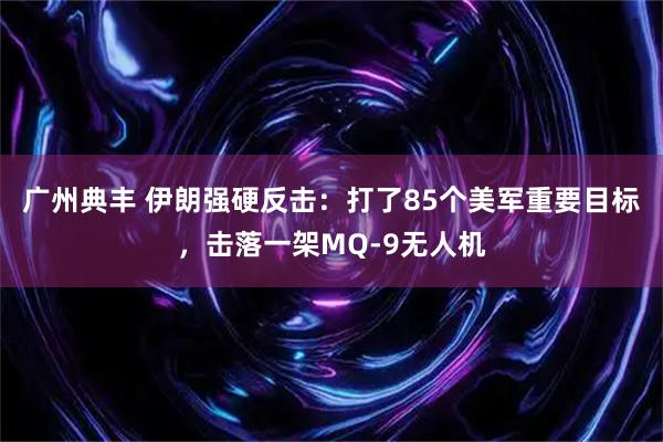 广州典丰 伊朗强硬反击：打了85个美军重要目标，击落一架MQ-9无人机
